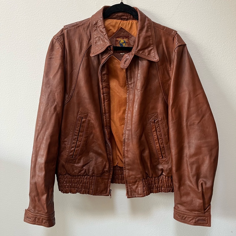 Vintage Leather Bomber Jacket